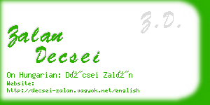 zalan decsei business card